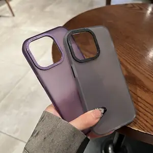 Capa de telefone personalizada fosca para Apple iPhone 15 14 13 12 Pro Max com lentes de metal de alta qualidade e botões independentes