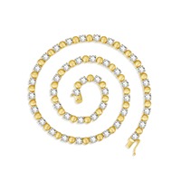 Collier Tennis en Argent Sterling 925 Plaqué Or pour Femmes et Hommes, 5 mm Moissanite, Style Hip-hop, Choker Cubain, Fabrication de Bijoux Personnalisés