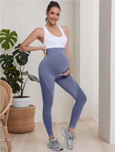 Leggings de Maternidad de Color Sólido, Cintura Alta Elástica, Ligeros, Transpirables, Casuales, con Soporte Abdominal, para <span class=keywords><strong>Yoga</strong></span>, Pilates y <span class=keywords><strong>Embarazo</strong></span> - Product Image 5