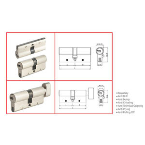 دبوس نشط أوروبي عالي الأمان ودبوس سلبي مضاد لاختيار الباب قفل اسطوانة نحاسي - Product Image 6