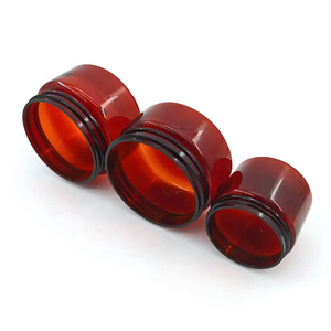 Pot en plastique pour crème visage, emballage cosmétique, côtés droits, vide, 250 ml, couvercle à vis en aluminium, pots ronds en PET marron pour <span class=keywords><strong>beurre</strong></span> corporel - Product Image 3
