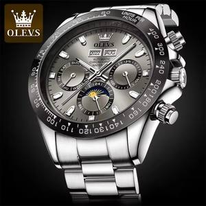 OLEVS 6654 Luxury Mens Watch <b>Chronograph</b> <b>Automatic</b> Mechanical Wristwatch Waterproof Luminous Luxury Watch for Man Date Sport - Product Image 5