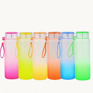 Bouteille d'eau en verre vierge pour sublimation, 500 ml (17 oz), effet dégradé, pour impression par transfert thermique, entrepôt US - Product Image 1