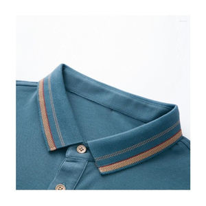 Elegante algodón 100% para hombre para Polo de manga corta de punto Premium transpirable elegante versátil fácil de usar-precio al por mayor - Product Image 3