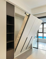Lits Murphy en bois massif sur mesure, taille Queen, meubles modulaires modernes pour économiser de l'espace, lits muraux pliants de taille complète avec montage facile