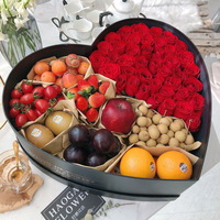 Coffret cadeau rose en satin, ensemble de deux boîtes à fleurs en forme de cœur, boîte à fleurs en forme de cœur pour la Saint-Valentin