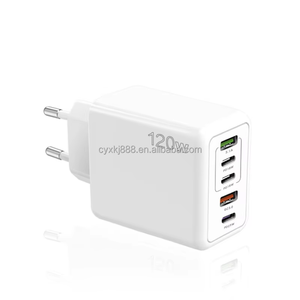 120W USB C型Gan壁式充电器五个5端口旅行电源适配器三星S24 S25快速便携式手机充电适配器 - Product Image 1
