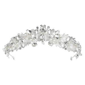 Huanxing diseño original <span class=keywords><strong>de</strong></span> corona nupcial flor barroca rhinestone perla diadema oro boda tocado - Product Image 4