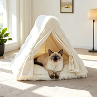 Vente en gros usine : Niche pour chat douce en peluche, rembourrée de mousse, pliable, amovible, lavable, toutes saisons, pour intérieur, OEM ODM