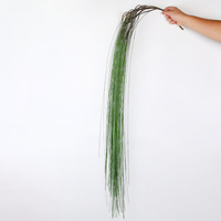 Bandes de plantes artificielles suspendues, écologiques, durables, en plastique fin, longues, droites, brins d'herbe verte, fausse verdure murale