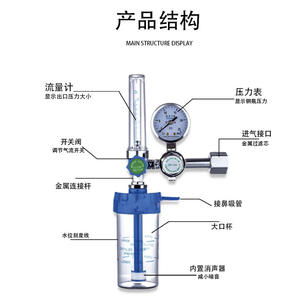 Inhalador de Oxígeno Tipo Boya DY A01 con Medidor de Flujo Ajustable, Dispositivo Médico de Cobre y Plástico Azul, Ningbo, Zhejiang - Product Image 5