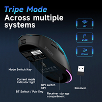 AJAZZ NJ08 MC Oem Custom Game Mouse Nirkabel Berkinerja Tinggi, Dapat Diprogram, Ringan, Ergonomis, untuk Komputer, Kantor, dan Gaming