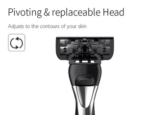 ร้อนขายที่มีคุณภาพที่ดีที่สุด6ใบมีดจับโลหะสะดวกสบายคู่มือระบบผู้ชายมีดโกน - Product Image 3