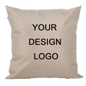 Custom Made LOGO Design Blank Cushion Covers White Polyester Photo Printing Cushion Cover