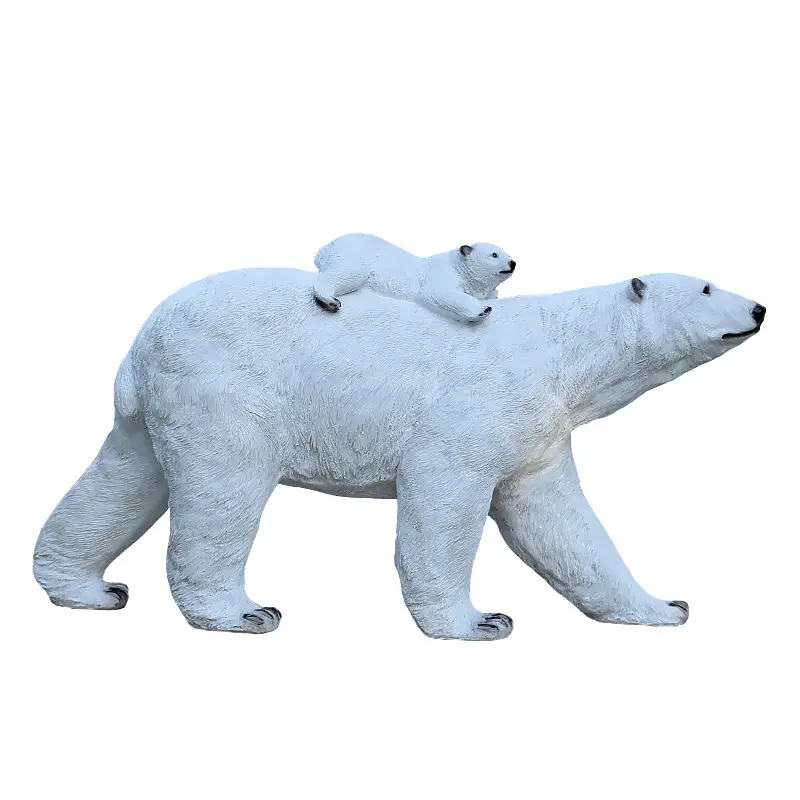 Indoor and Outdoor Garden Park Event Props Decoration Animal Statue Life Size Large Polar Bear Sculpture
