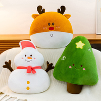 Weihnachtliches Cartoon-Schneemann-Baum-Kissen, Lebkuchen-Puppe, Sofakissen, Dekokissen aus Polyester und PP-Baumwolle, Feiertagsdekoration, Geschenk