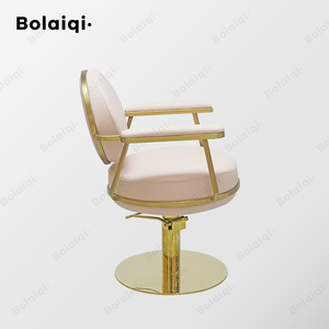 BOLAIQI New Design Ladies <strong>Salon</strong> Furniture Set Pink and Gold <strong>Salon</strong> <strong>Chairs</strong> Stainless Steel Base <strong>Salon</strong> <strong>Styling</strong> <strong>Chair</strong> - Product Image 4