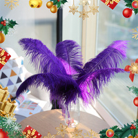 50-55cm violet plumes d'autruche Drabs décoration pour Costumes de carnaval décoration de Table teint couleur plumes d'autruche pour mariage