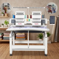 Nouvelle machine à broder informatisée 1200 tr/min à 2 têtes, 12-15 roulements, moteur à engrenages, modèle A15, pour usage domestique, casquettes, t-shirts, impression à plat, pour ateliers de broderie