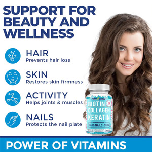 Gommose Vegane OEM al Collagene con Biotina e Cheratina - Integratori per Capelli, Pelle e Unghie - Product Image 3