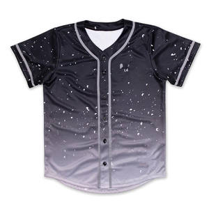 优质定制徽标设计男士棒球垒球球衣线织羽毛 V 领定制球队名称 100% 聚酯纤维速干 - Product Image 1