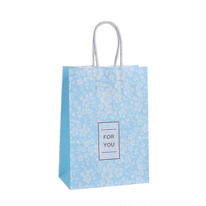 Fond carré tridimensionnel imprimé petit cadeau floral papier Kraft Portable cadeau bijoux sac à provisions commandes personnalisées en gros - Product Image 1