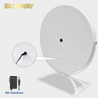 Miroir de maquillage rond blanc de 25 cm avec éclairage LED, 64 lumières LED SMD, miroir de vanité, trois couleurs, variateur de luminosité, capteur tactile, rotation à 360°