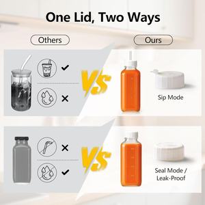 Botellas de Vidrio para Jugos con Doble Escala, Botellas de Vidrio Reutilizables para Jugos, Smoothies, Kombucha - Botella de Agua para Refrigerador o Gimnasio - Product Image 6