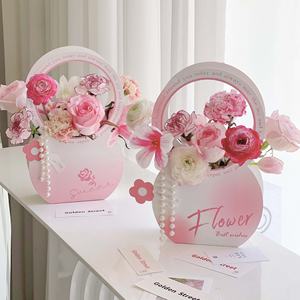 20*8 * H32cm Yiwu produttori materiale cartaceo all'ingrosso nuovo regalo per la festa della mamma scatola di imballaggio in cartone Flora rosa vuota per fiore - Product Image 4