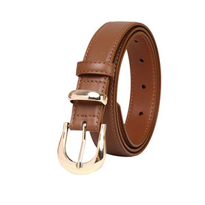 Cinturón de Cuero Vacuno Marrón para Mujer, 2.8cm de Ancho, Hebilla Dorada Vintage, Resistente al Agua, Ajustable de 100-110cm de Largo, para Jeans - Product Image 3