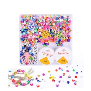 Perles en argile polymère pour bricolage, 24 styles différents, 480 pièces, kit de perles en argile polymère de 10 mm pour la fabrication de bijoux, bracelets - Product Image 1