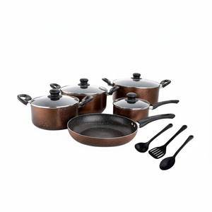 Juegos de utensilios de cocina antiadherentes multifuncionales hechos en la India Opciones de compra a granel de 5 a 12 piezas para Cocina de Inducción de gas a buen precio - Product Image 1