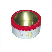 Boîte en métal ronde avec fenêtre transparente en PVC sur le couvercle, pour cadeaux, artisanat, bougies et rangement de montres