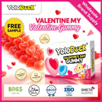 Yoloduck Groothandel Hartvormige Aardbeiensmaak Zure Liefdes Zachte Snoepjes Meerkleurige Cartoon Vorm Fruitgelei Snoepzak