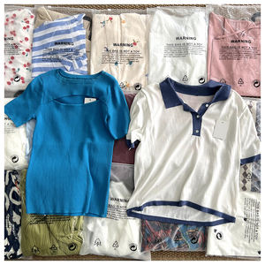 2025 oferta Camiseta de punto Pima peruano para mujer con cuello en V rosa, envío de producto aleatorio Jersey Rib-Knit-Camiseta de punto Tops de punto - Product Image 2