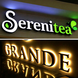 Lettres en acrylique pour extérieur, éclairées par l'avant/le dos, panneau de signalisation de magasin avec logo lumineux 3D, enseigne LED lumineuse - Product Image 2
