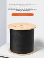 Kabel Drop FTTH Luar Ruangan Pabrik G657A Flat FRP Gambar 1 2 4 Core Kabel Serat Optik LSZH untuk Sistem 5G Anatel Brasil