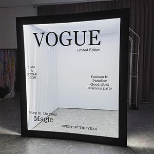 BM Wedding Decoration Magazine <strong>Photo</strong> <strong>Booth</strong> <strong>Box</strong> Black Wooden High Angle Magazine <strong>Box</strong> <strong>Photo</strong> <strong>Booth</strong> Pvc Fabric Frame - Product Image 2