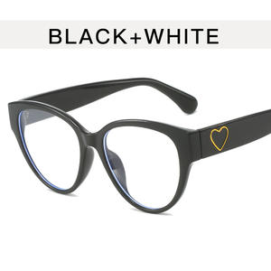 แว่น<span class=keywords><strong>ตา</strong></span>ทรงแบนรูปหัวใจแมวผู้หญิงสไตล์เกาหลีกรอบสีดำเรียบง่ายกรอบใบสั่งยาสำหรับผู้ชายและผู้หญิง - Product Image 2