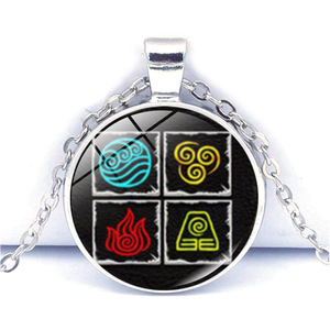 Collier <span class=keywords><strong>Avatar</strong></span> The Last Airbender pour femmes, bijoux Air Nomad Fire and Water tribal, dôme en verre, pendentif, chaîne, cadeaux pour hommes - Product Image 6