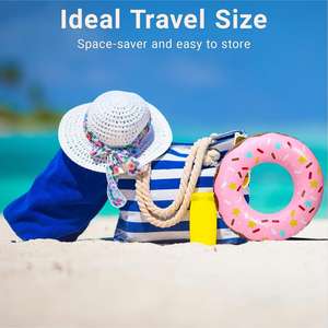 Bouée de natation gonflable pliable en PVC pour enfants, motif donut avec des paillettes - Product Image 5