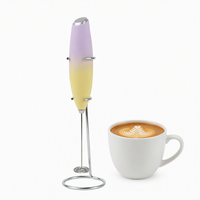Mousseur à lait électrique portatif sur batterie, couleur personnalisable, en acier inoxydable, pour café, fouet à boissons, mélangeur pour latte et matcha
