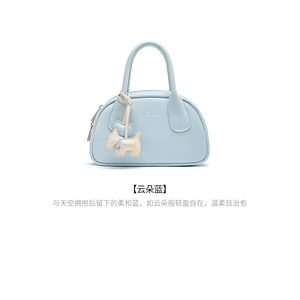 Valuncica Pudding Bag New Style <b>Bowling</b> Bag Women's Genuine Cowhide Boston Bag - Product Image 3