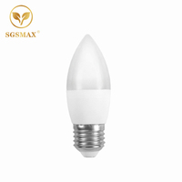 Ampoule LED C37 E14 E27 5W 7W AC165-265V avec couvercle givré, lampe à bougie LED à économie d'énergie pour l'éclairage domestique et hôtelier
