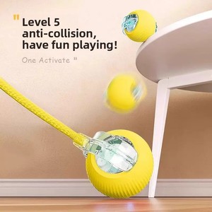Giocattolo Interattivo per Cani e <span class=keywords><strong>Gatti</strong></span>: Palla da Masticare Resistente con Coda Rotante Automatica, Giocattolo Intelligente Ricaricabile per Animali Domestici - Product Image 4