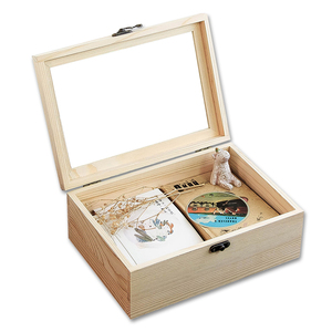 Hộp Quà Cưới Chưa Hoàn Thành Hộp Quà Lưu Niệm Tùy Chỉnh Bằng Gỗ Nguyên Khối Hàng Đầu Bằng Acrylic Trong Suốt Hộp Quà Tặng Bằng Gỗ Có Nắp Trong Suốt Mới Sinh Ra - Product Image 3