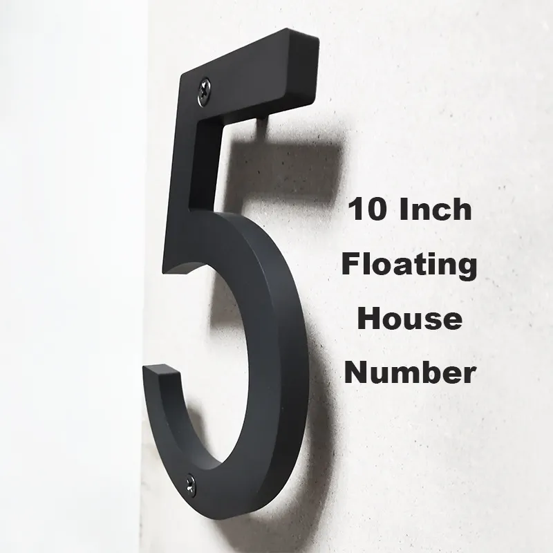 Оптовая продажа, большая 10-дюймовая акриловая табличка с цифрами для плавающего дома, для 3D внешнего вида, современная защита от ржавчины, адресные номера, домашний декор