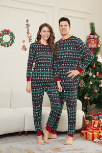 2026 Pullover Langarm Herren Damen Kinder Homewear-Set Schneeflocken Vollbedruckt Kariert Familie Passende Weihnachtspyjamas Outfit - Product Image 3