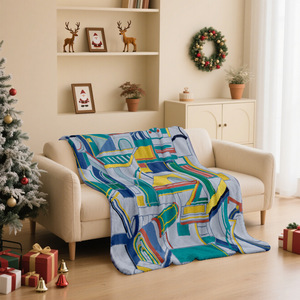 Geometric Print Flannel Raschel Blanket Rectangular Modern Design Anti-Pilling <b>Machine</b> Washable for Home Use Four Seasons - Product Image 4