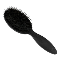 Brosse à cheveux professionnelle personnalisée démêlante en fer, à poils de sanglier, de forme ovale, pour extensions de cheveux, perruques, usage domestique et en salon